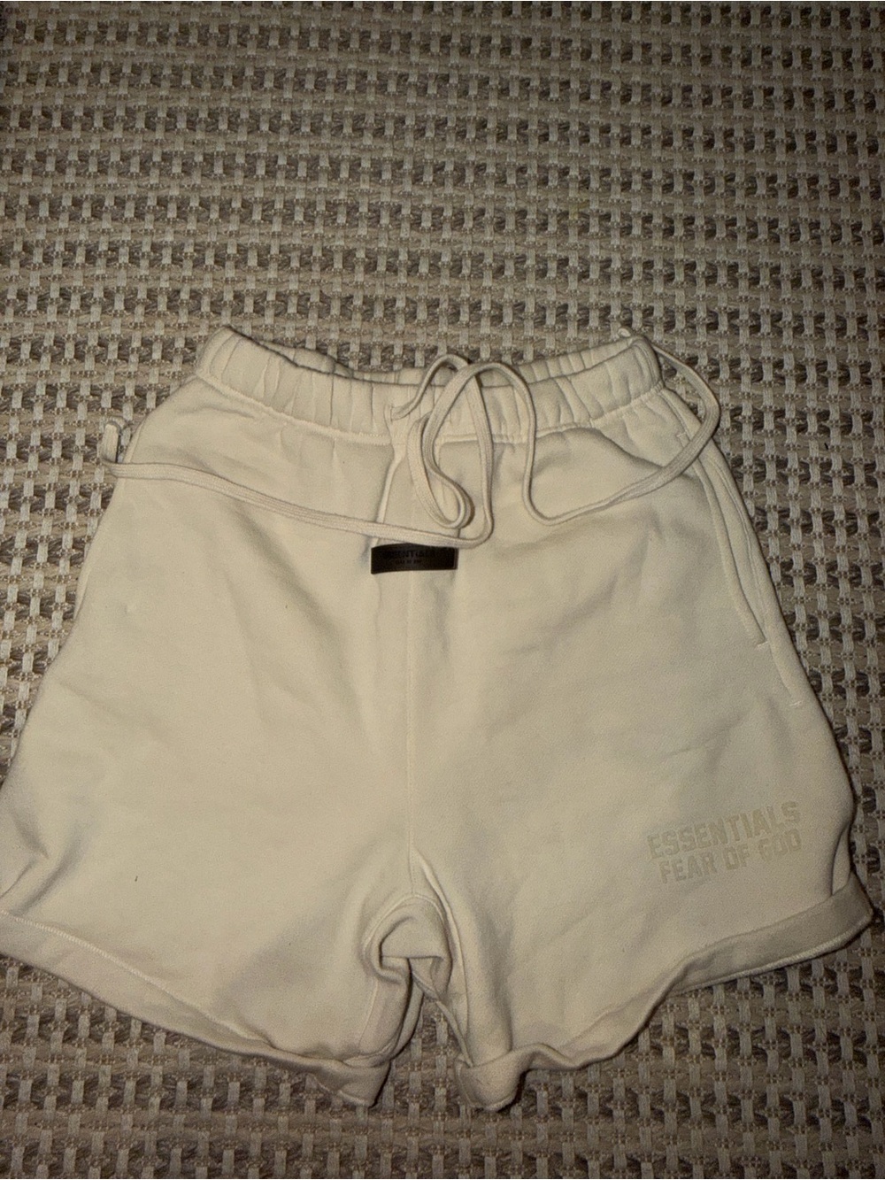 Essentials Women's Cream Athletic Fleece Shorts